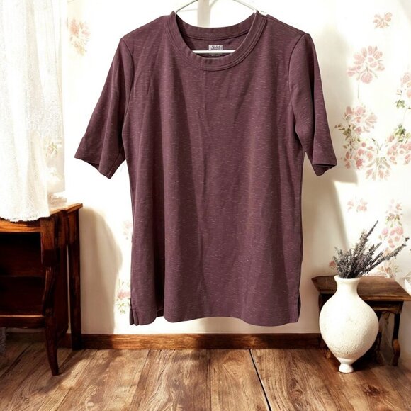 Duluth Trading Maroon‎ Heather Short-Sleeve Cotton Crewneck T-Shirt Size L - Picture 1 of 10